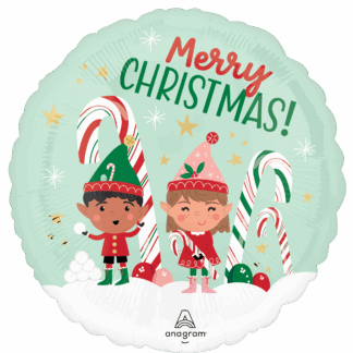 Merry Christmas Elves Balloon - 18" Foil