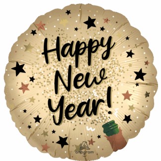 Happy New Year Natural Sparkle Balloon - 18" Foil