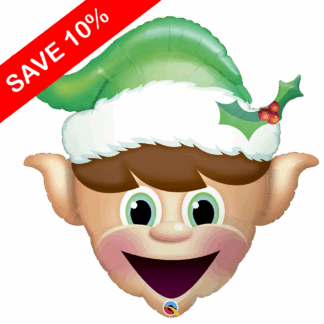 Christmas Elf Head Supershape Balloon - 35" Foil (12ct)
