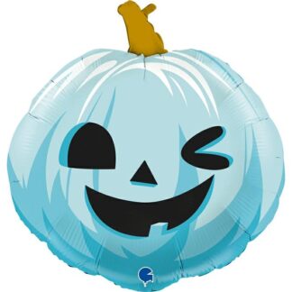 Funny Blue Halloween Pumpkin SuperShape Balloon - 22" Foil (Unpackaged)