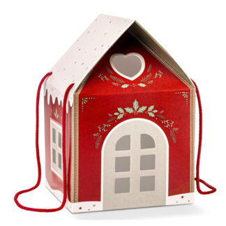 Large Red Christmas House Box For Elf Arrival - 31x20x20cm
