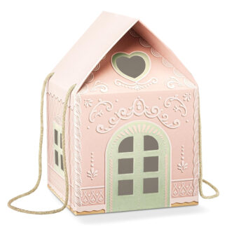 Large Pink Christmas House Box For Elf Arrival - 31x20x20cm