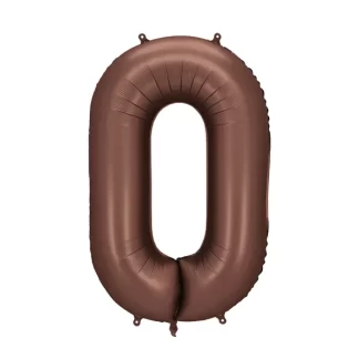Mocha Number 0 Balloon - 34" Foil