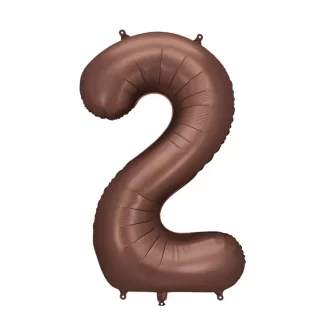Mocha Number 2 Balloon - 34" Foil