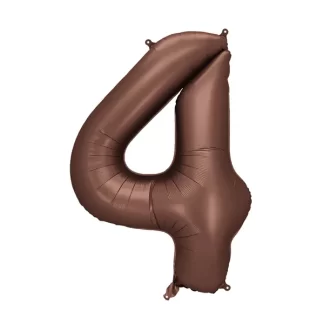 Mocha Number 4 Balloon - 34" Foil