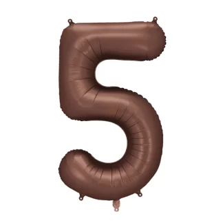 Mocha Number 5 Balloon - 34" Foil