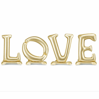 Standing Gold 'LOVE' Balloon - 118x38" Foil