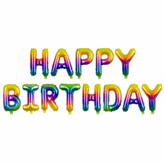 Rainbow Happy Birthday Balloon - 134 x 14'' Foil