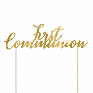 First Communion Gold Cake Topper - 21cm