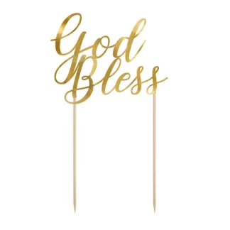 God Bless Gold Cake Topper - 27cm