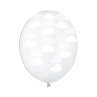 Clouds Crystal Clear Balloons - 12" Latex (6ct)