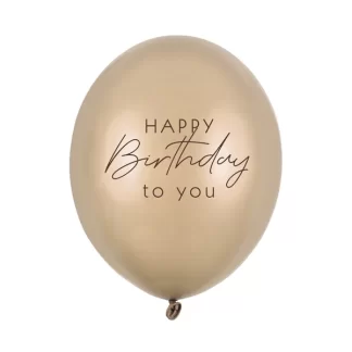 Happy Birthday Metallic Gold Balloons - 12" Latex (6ct)