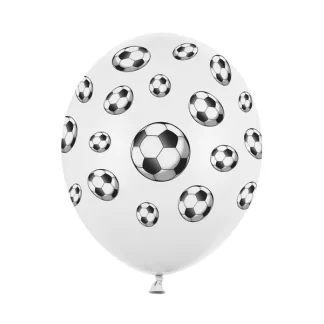 Football/ Soccer Balls White Balloons - 12" Latex (6ct)