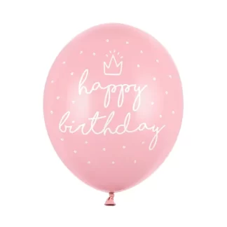 Happy Birthday Pink Balloons - 12" Latex (6ct)