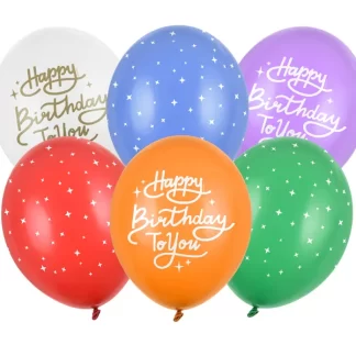 Happy Birthday To You Mix Balloons - 12" Latex (6ct)