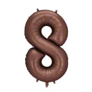 Mocha Number 8 Balloon - 34" Foil