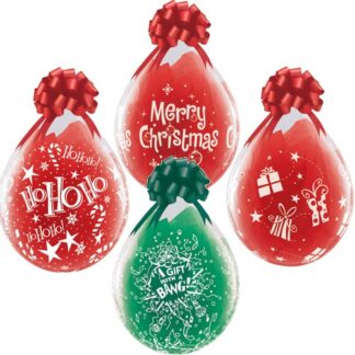 Diamond Clear Christmas Assorted Stuffing Balloons - 18" Latex (25ct)
