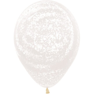 Frosty White Graffiti Crystal Clear 390 Balloons - 12" Latex (25ct)