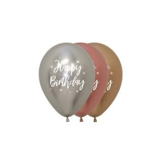 Happy Birthday Radiant Reflex Assortment Balloons - 5" Latex (50ct)