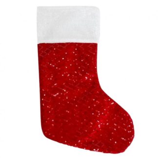 Santa Sequin Stocking - (27x44cm) (10ct)