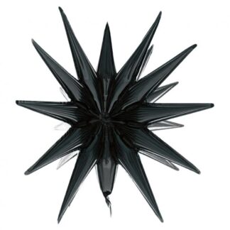Matte Black 3D Starburst Balloon Air-fill Only - 19.5" Foil