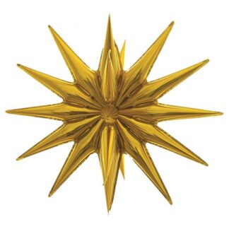 Gold 3D Starburst Balloon Air-fill Only - 19.5" Foil