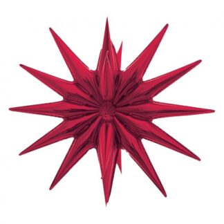 Red 3D Starburst Balloon Air-fill Only - 19.5" Foil