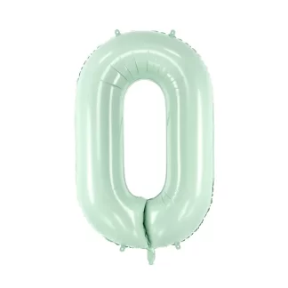 Pastel Green Number 0 Balloon - 28" Foil