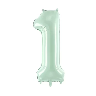 Pastel Green Number 1 Balloon - 28" Foil
