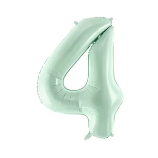 Pastel Green Number 4 Balloon - 28" Foil