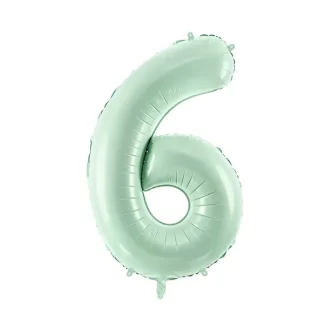 Pastel Green Number 6 Balloon - 28" Foil