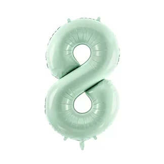 Pastel Green Number 8 Balloon - 28" Foil