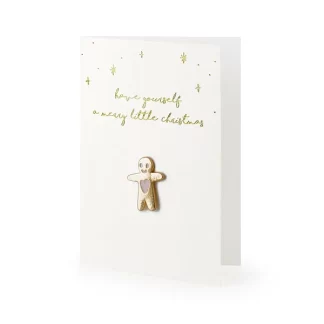 Christmas Card with Enamel Pin & Envelope - (6ct) 10.5x14.8cm
