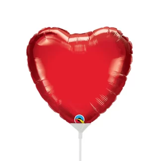 Mini Ruby Red Heart Shape Air-Filled Balloon – 9″ Foil