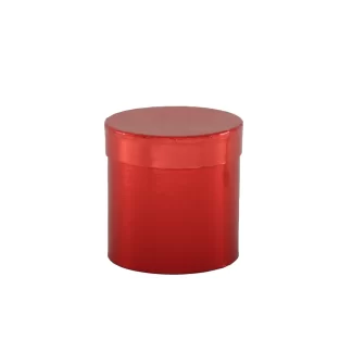 Metallic Red Hat Box - (1ct) D13 x H14cm
