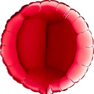 Mini Red Round Shape Air-Filled Balloon – 9″ Foil