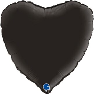 Satin Fumè Black Heart Balloon - 18" Foil