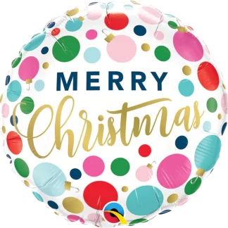 Christmas Dots and Ornaments Balloon - 18" Foil
