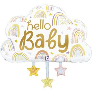 Hello Baby Cloud Shape Balloon - 28" Foil