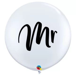 White MR Balloon - 36" Latex (2ct)