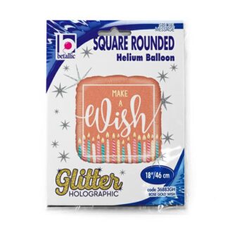 Rose Gold Glitter Birthday Wish Balloon - 18" Foil