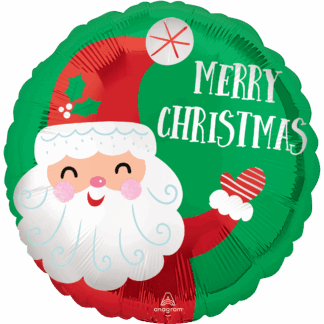 Satin Smiley Santa Christmas Balloon - 18" Foil