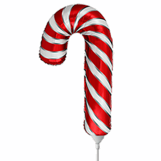 Mini Christmas Red/White Candy Cane Air-Filled Balloon – 12" Foil