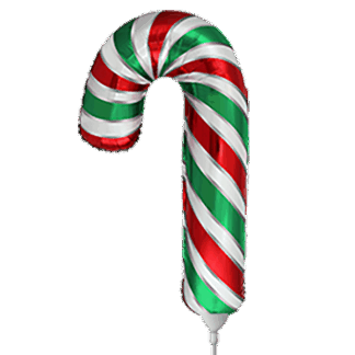 Mini Christmas Green/Red Candy Cane Air-Filled Balloon – 12" Foil