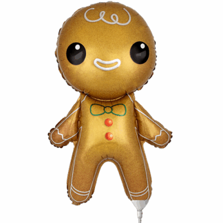 Mini Gingerbread Man Christmas Shape Air-Filled Balloon – 13" Foil