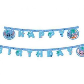 Stitch & Angel Happy Birthday Banner - 2m