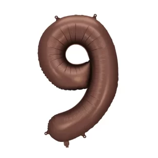 Mocha Number 9 Balloon - 34" Foil