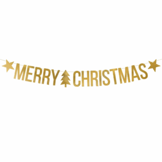 Merry Christmas Gold Banner - 1.5m (1ct)