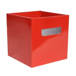 Pearlised Red Box For Christmas Elf Arrival - (15x15cm) (1ct)