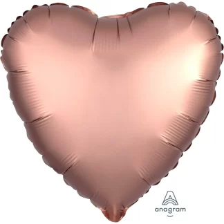 Silk Lustre Rose Copper Heart Standard Foil - 18" foil (10 pack)